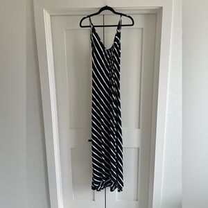 Black and White Striped Maxi Dress